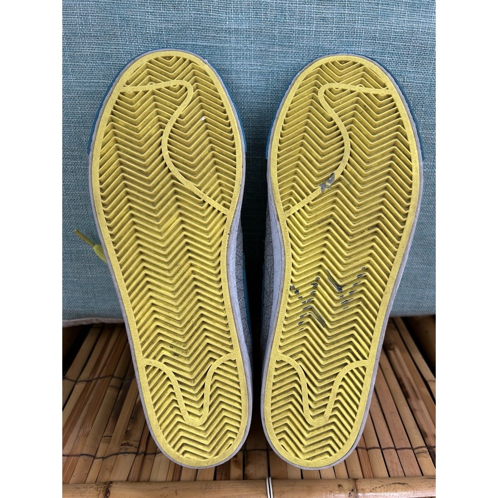NIKE Blazer Hi VTG 2009 Metallic Platinum Grass Blue Yellow Women's Size 9 - Picture 11 of 12